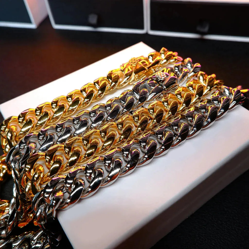 14MM 18K GOLD-PLATED CLASSIC MIAMI CUBAN LINK