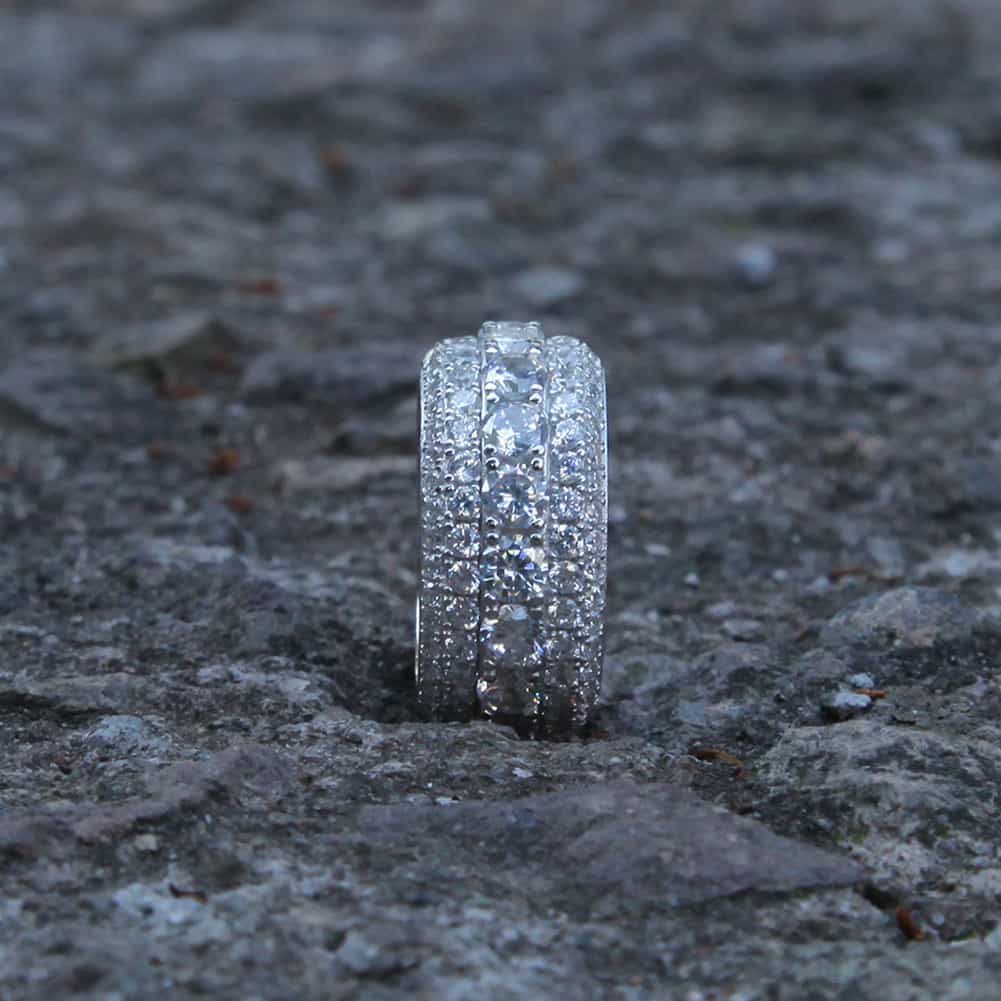 S925 Gold-Plated Micro Pave Full Diamond Ring