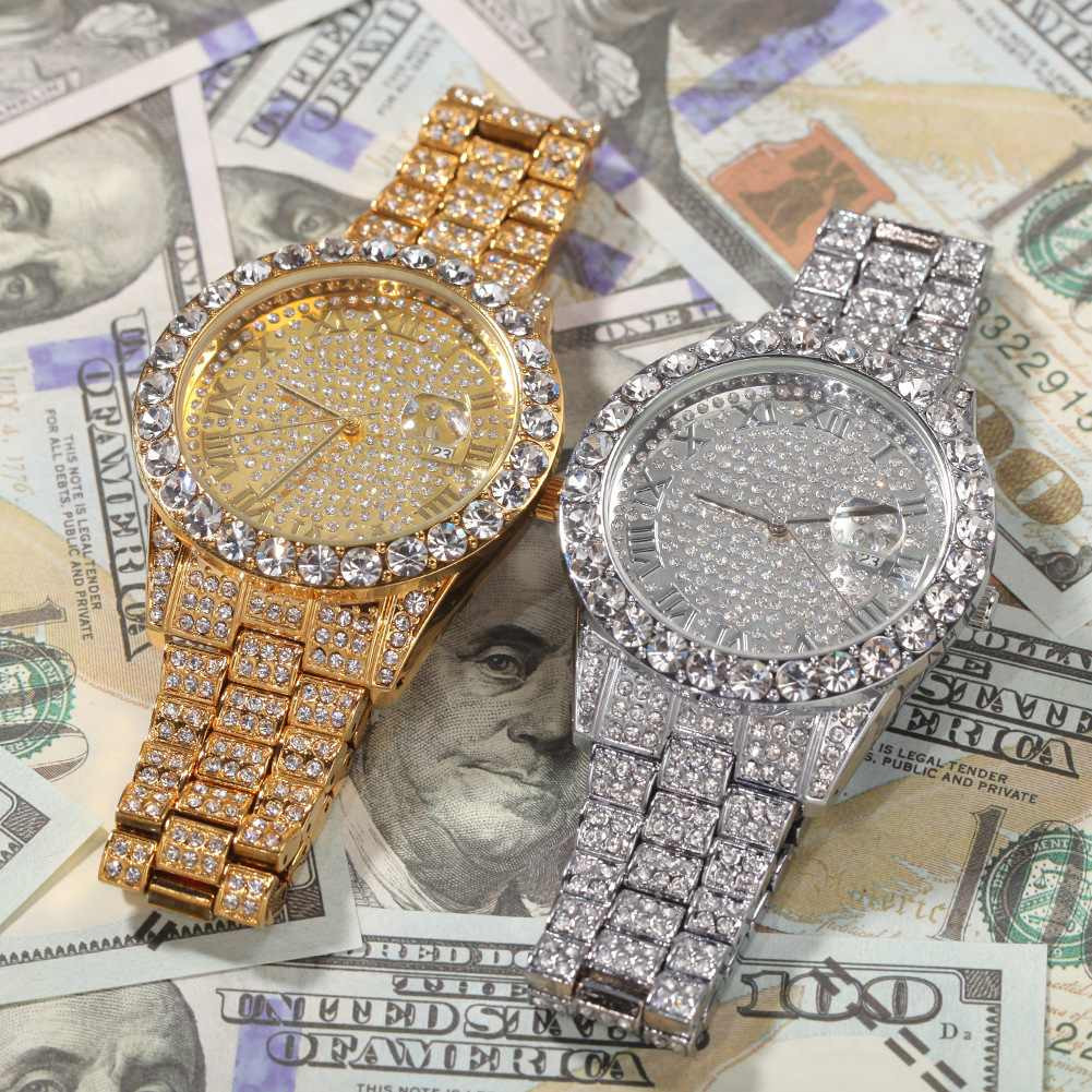 Full Diamond Waterproof Hip Hop Punk Ice Watch