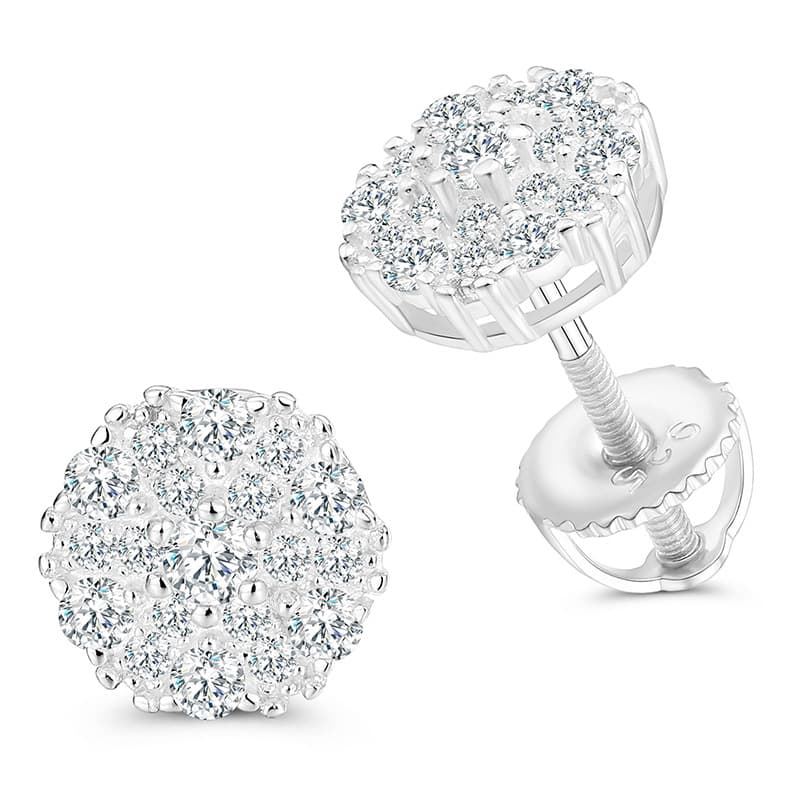 Artisan-Crafted S925 Silver Geometric Moissanite Stud Earrings
