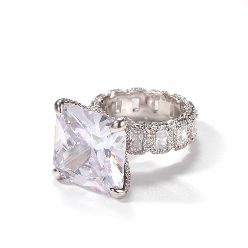Vintage Gold-Plated Diamond Hip-Hop Ring