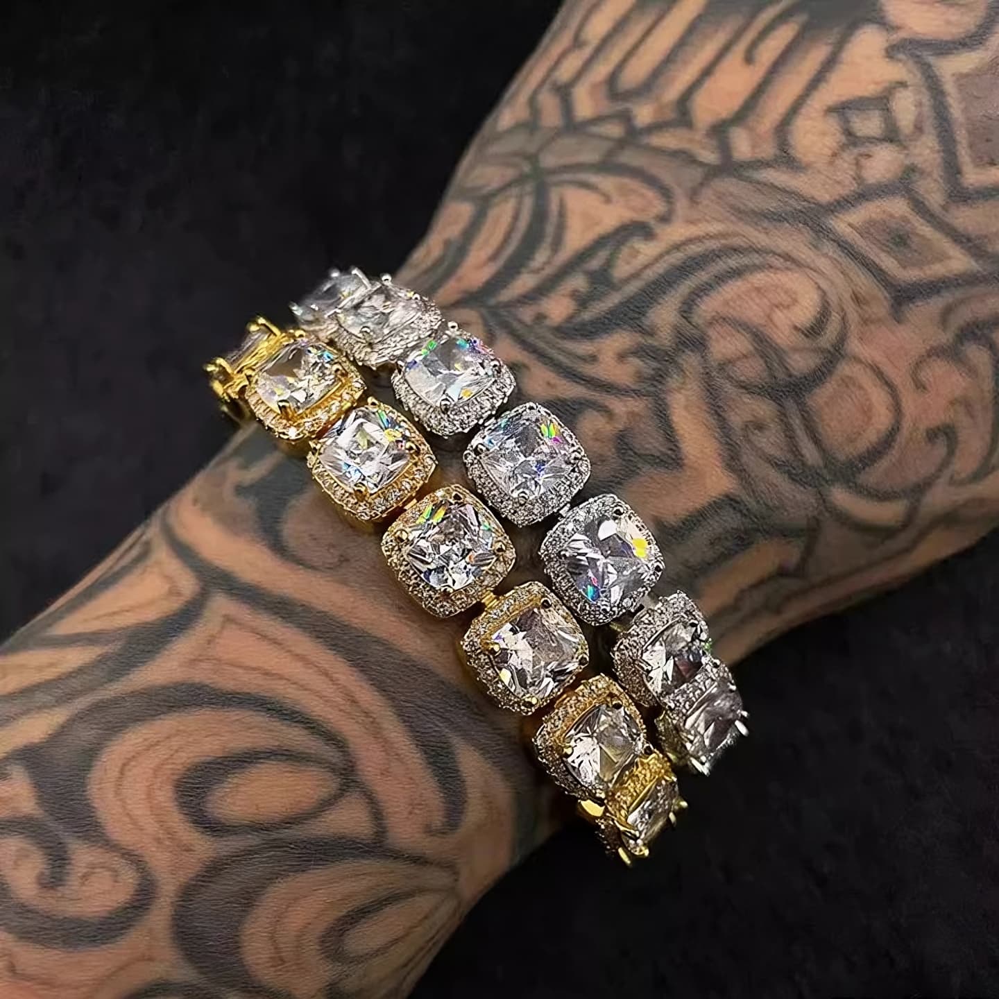 12mm glacier clustered tennis bracelet iced out hip hop jewelry