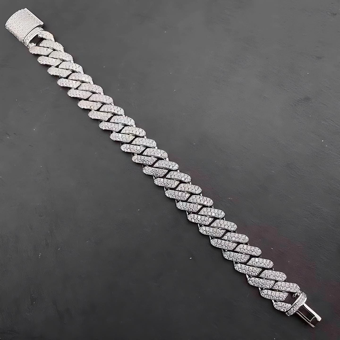 Luxury 14mm Cuban bracelet rhombus diamond iced jewelry