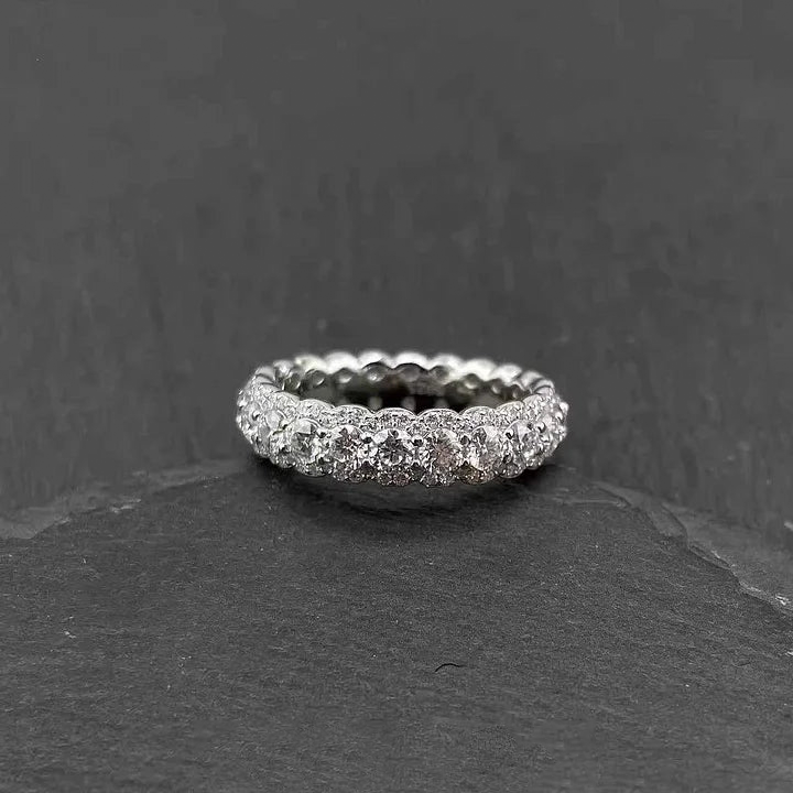 S925 Moissanite Rock Candy Ring Full Of Diamonds And Rows Of Diamonds Ring
