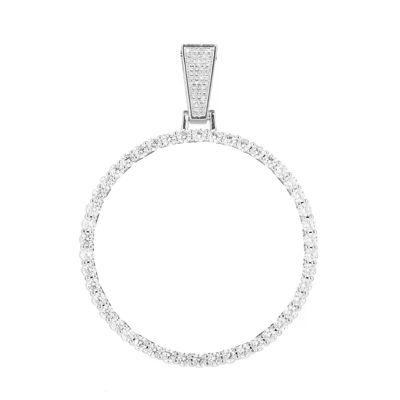 14k Gold Large 3D Custom Photo Micro-Inlaid Round Pendant - 70mm