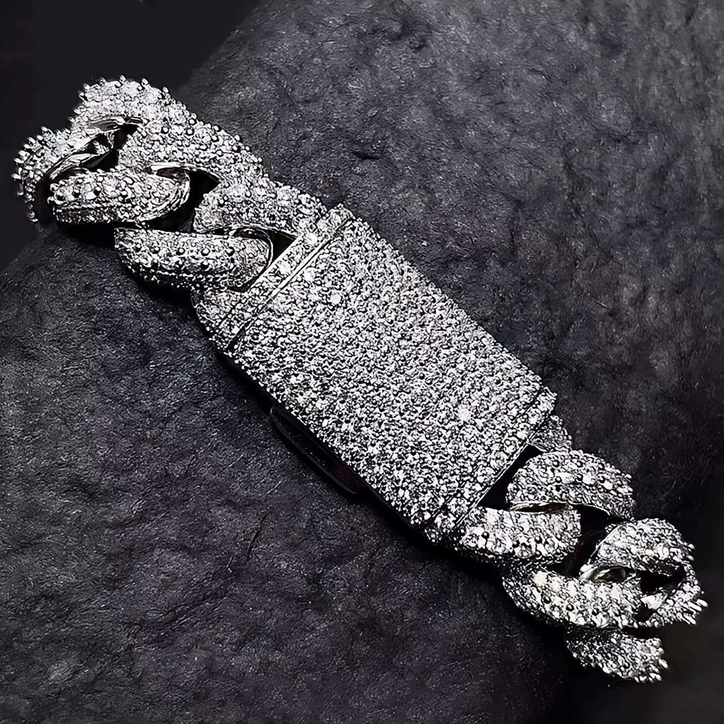 15mm iced cuban bracelet with iced clasp hip hop jewelry