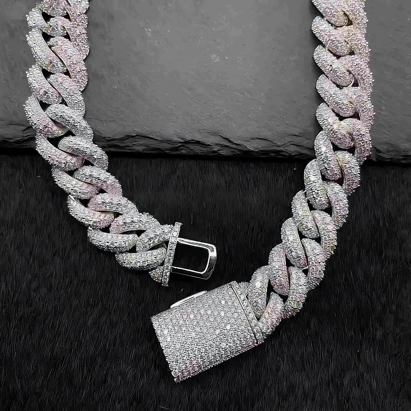Bold iced Cuban bracelet 15mm diamond chain