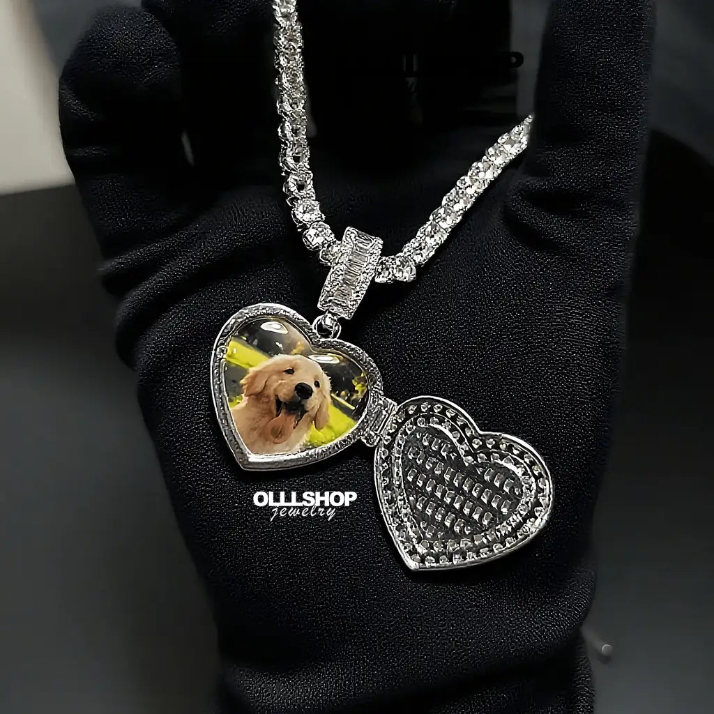 Personalized Heart Photo Pendant with Hinged Design
