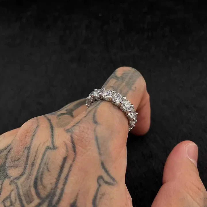 Anillo de diamantes microengastados S925