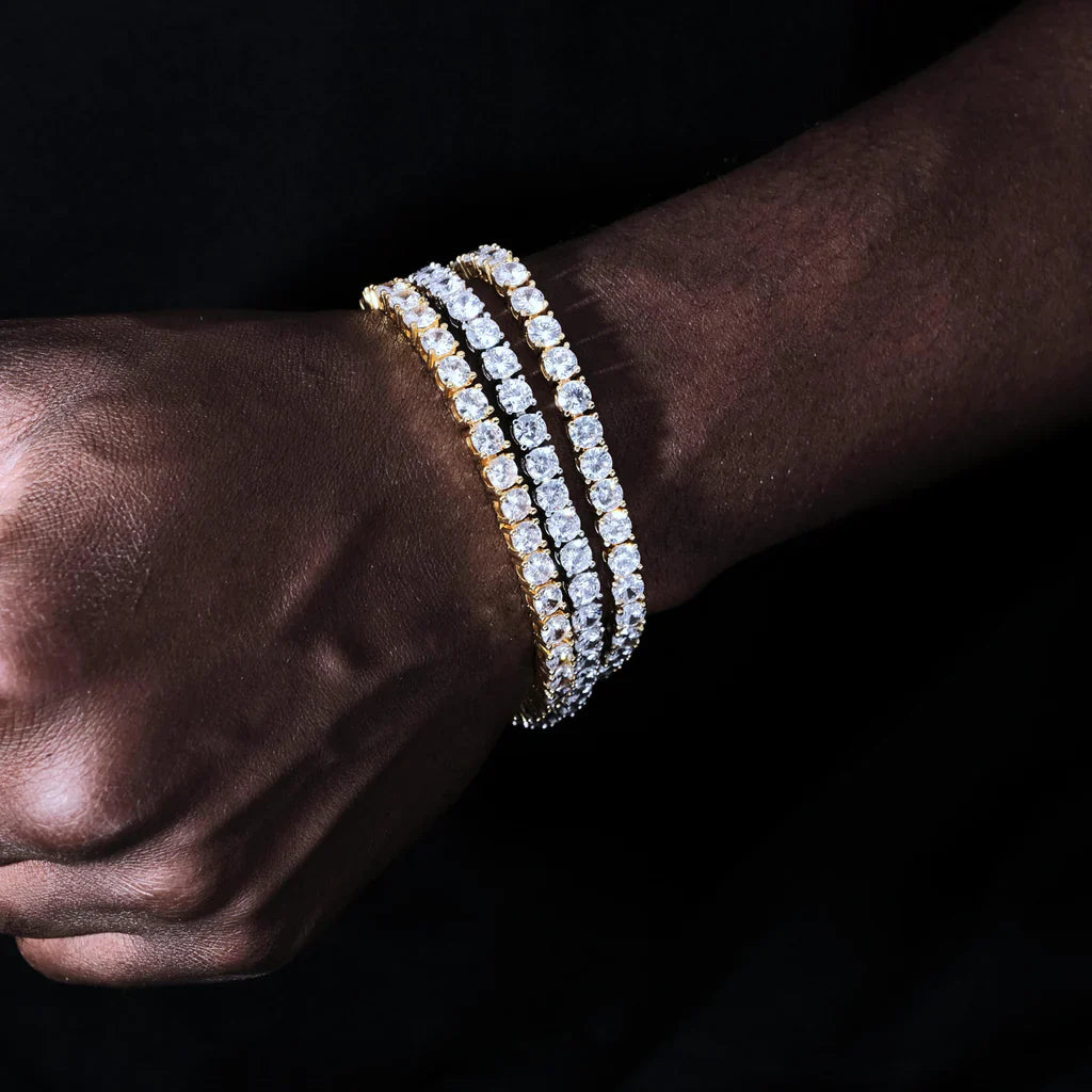 18k Gold-Plated 5mm AAA CZ Hip Hop Tennis Chain # Tennis Bracelet