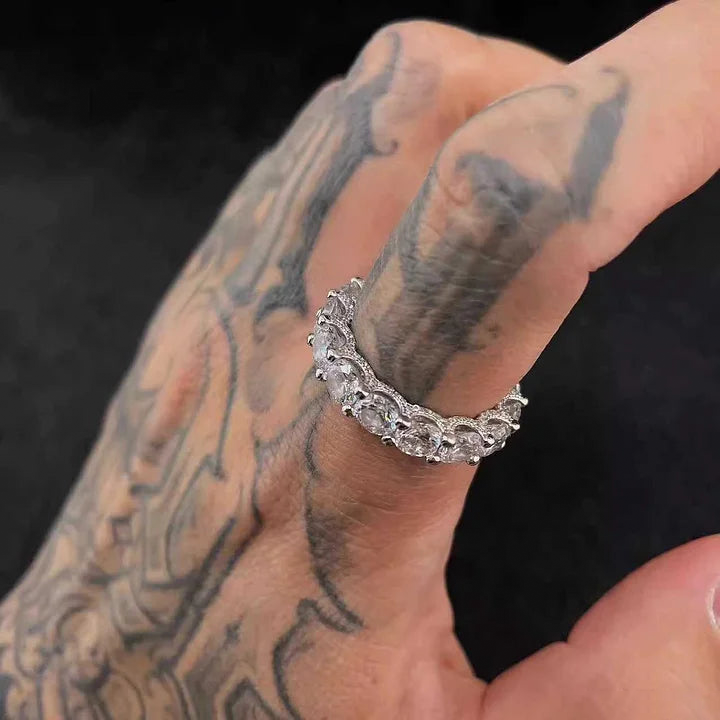 Anillo de diamantes microengastados S925