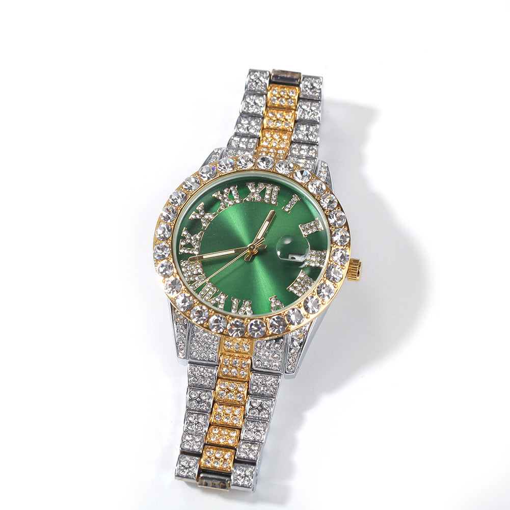 Full Diamond Roman Numeral Diamond Watch