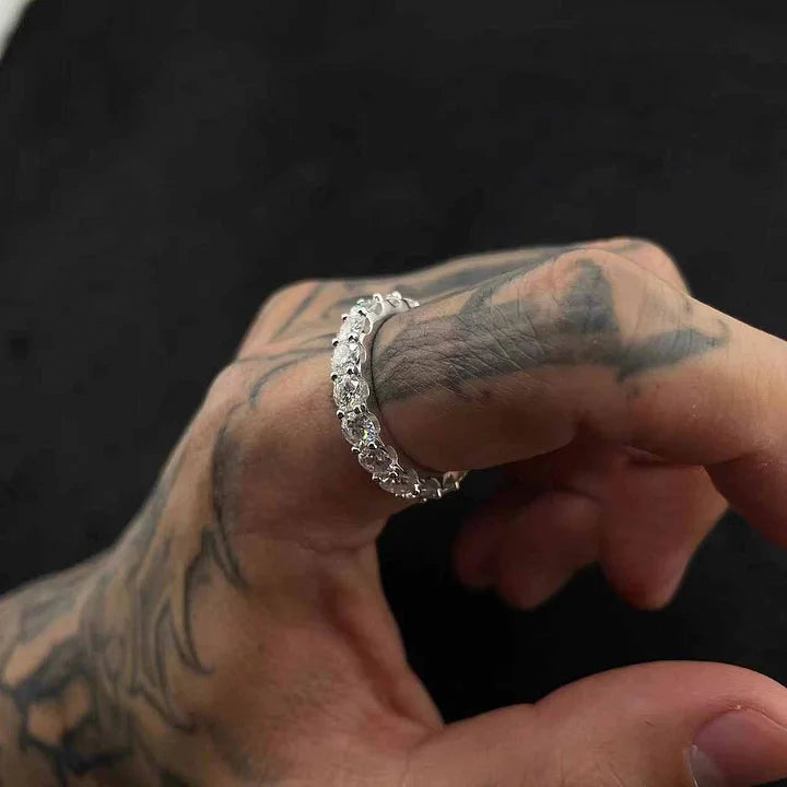 S925 4MM Full Moissanite Diamond Ring
