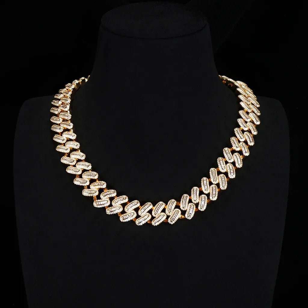 Iced Baguette Cuban Chain - 15mm
