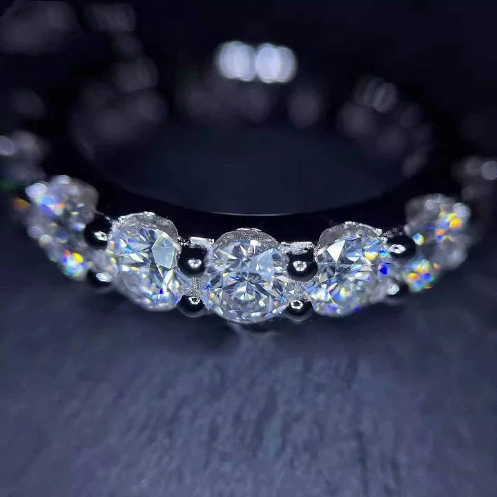 S925 4MM Full Moissanite Diamond Ring