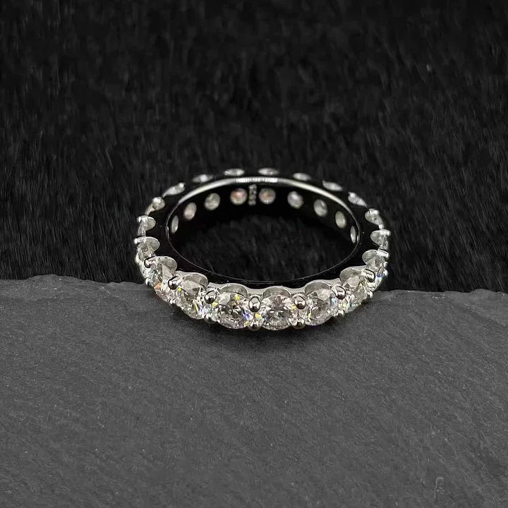 S925 4MM Full Moissanite Diamond Ring