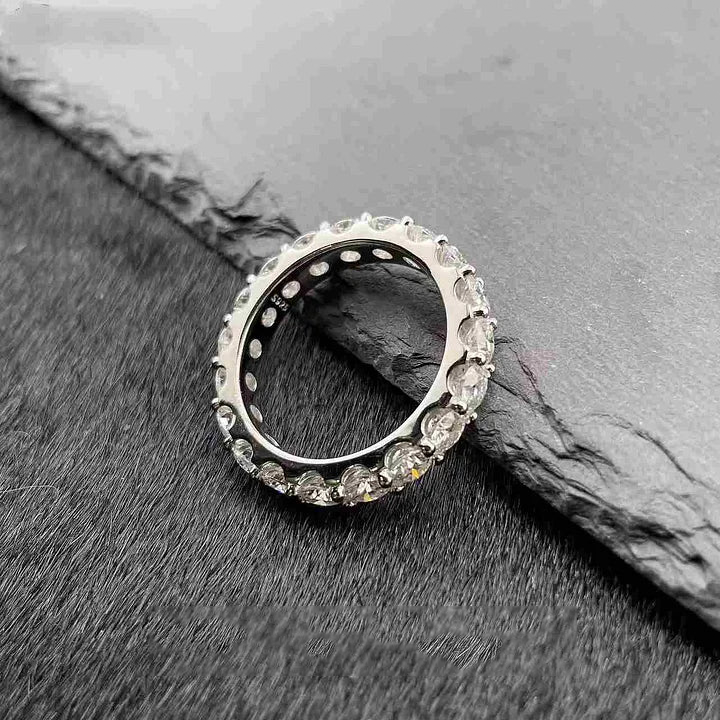 S925 4MM Full Moissanite Diamond Ring