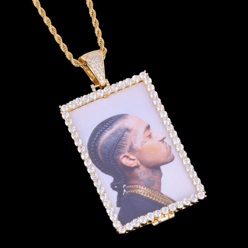 3D Custom Photo Large Square Pendant - 40mm