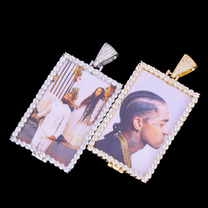 3D Custom Photo Large Square Pendant - 40mm