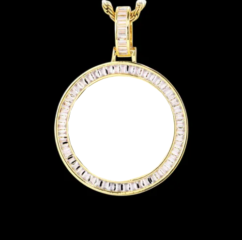 Customizable round photo pendant — upload your own picture
