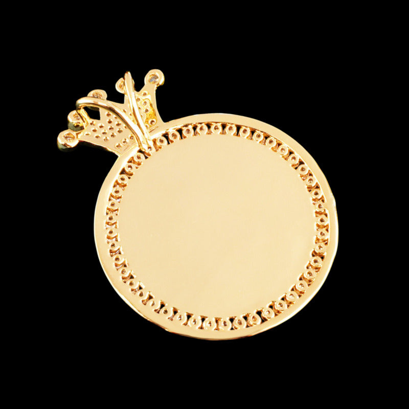 3D Customized Photo Crown Round Pendant - 40mm