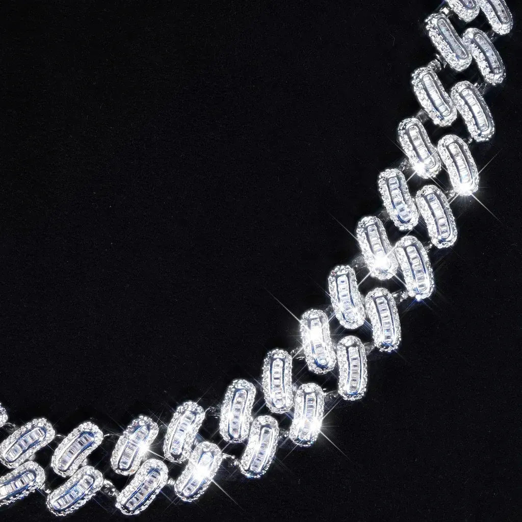 Iced Baguette Cuban Chain - 15mm