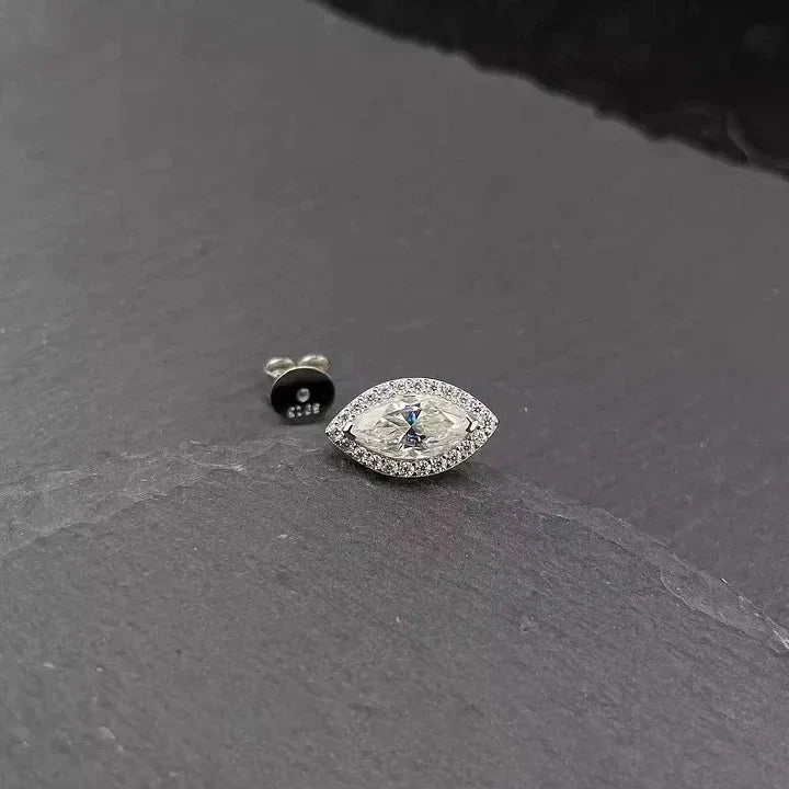 S925 VVS Moissanite Marquise 1 Carat Earrings Marquise Diamond
