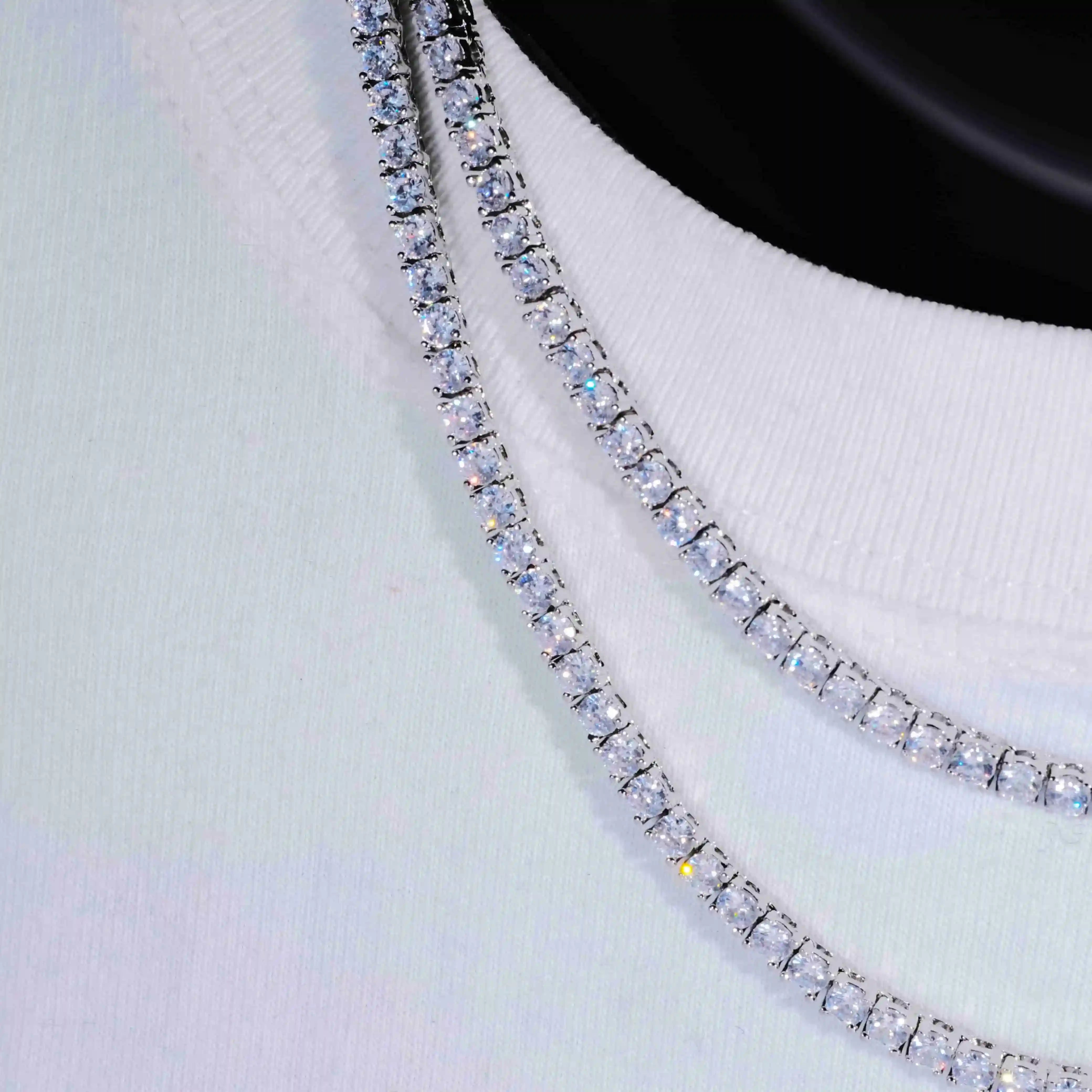 4mm 18K Gold-Plated Iced BlingBling Tennis Chain