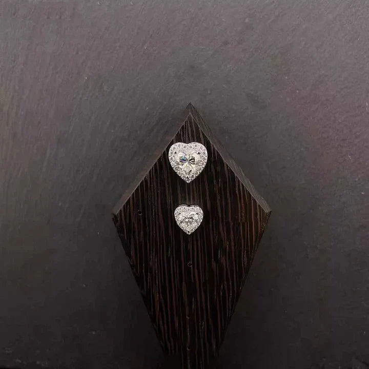 S925 Moissanite Heart-Shaped Rock Candy Earrings Love