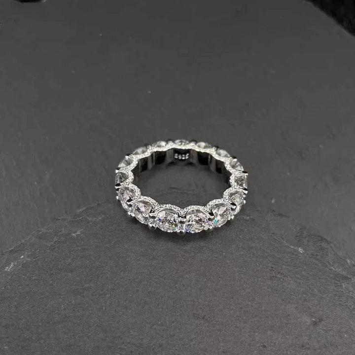 Anillo de diamantes microengastados S925