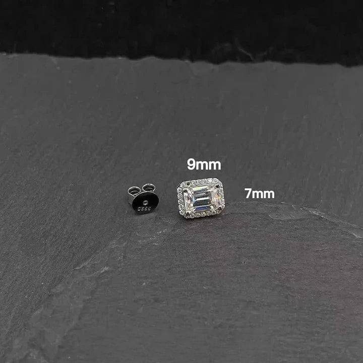 S925 VVS Moissanite T Square Earrings