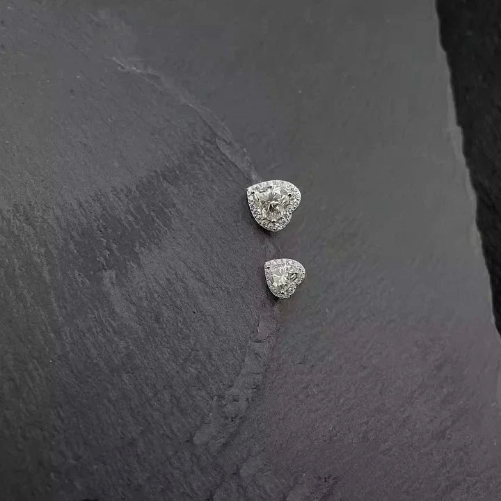 S925 Moissanite Heart-Shaped Rock Candy Earrings Love