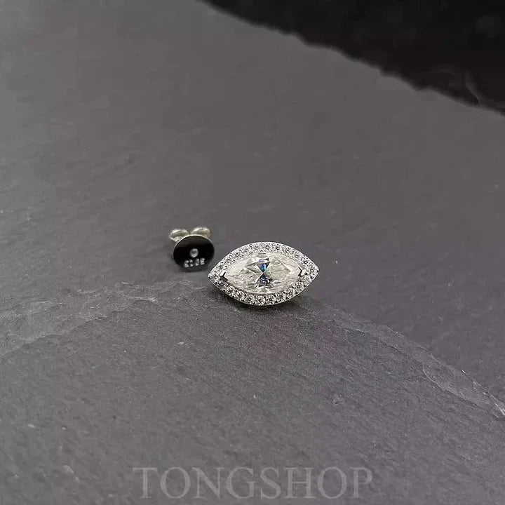 S925 VVS Moissanite Marquise 1 Carat Earrings Marquise Diamond