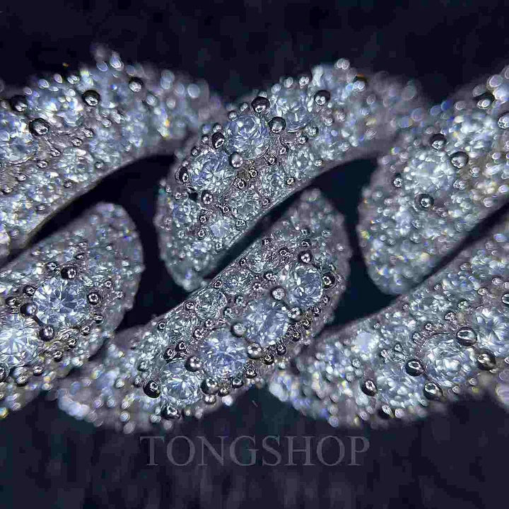 15MM Full Diamond Cuban Chain Bracelet