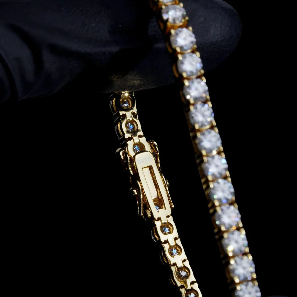 4MM 925S & VVS Moissanite Tennis Bracelet 18K Gold