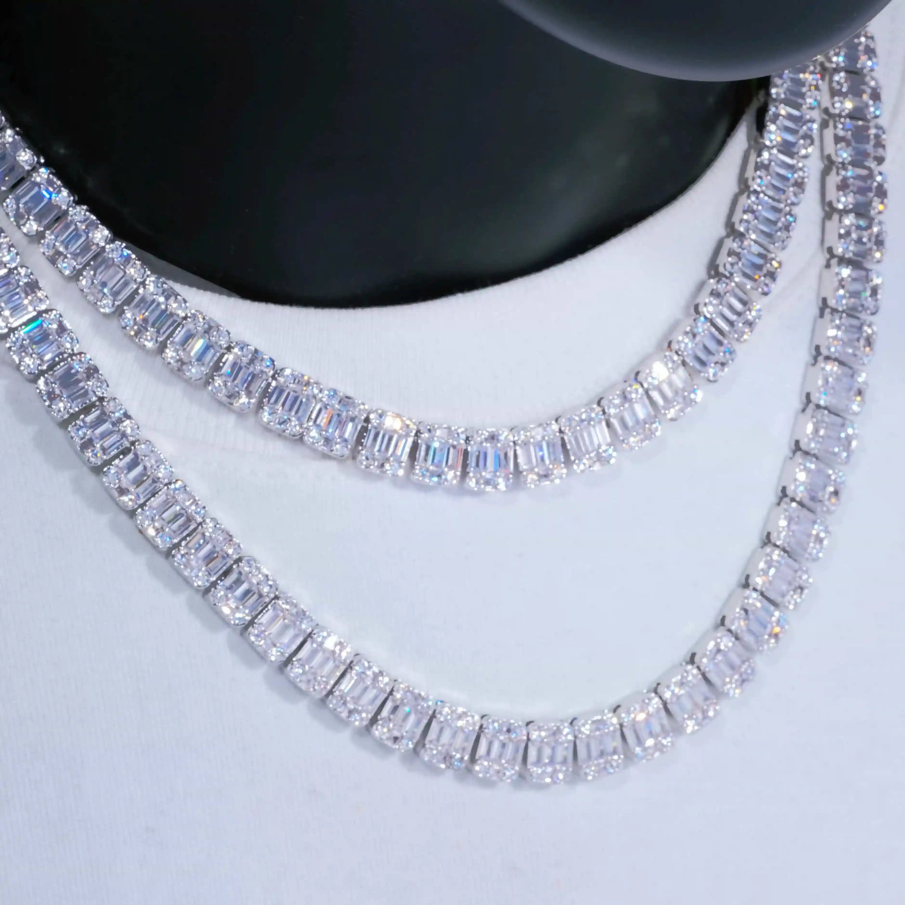 8mm Iced Square Baguette Tennis Chain