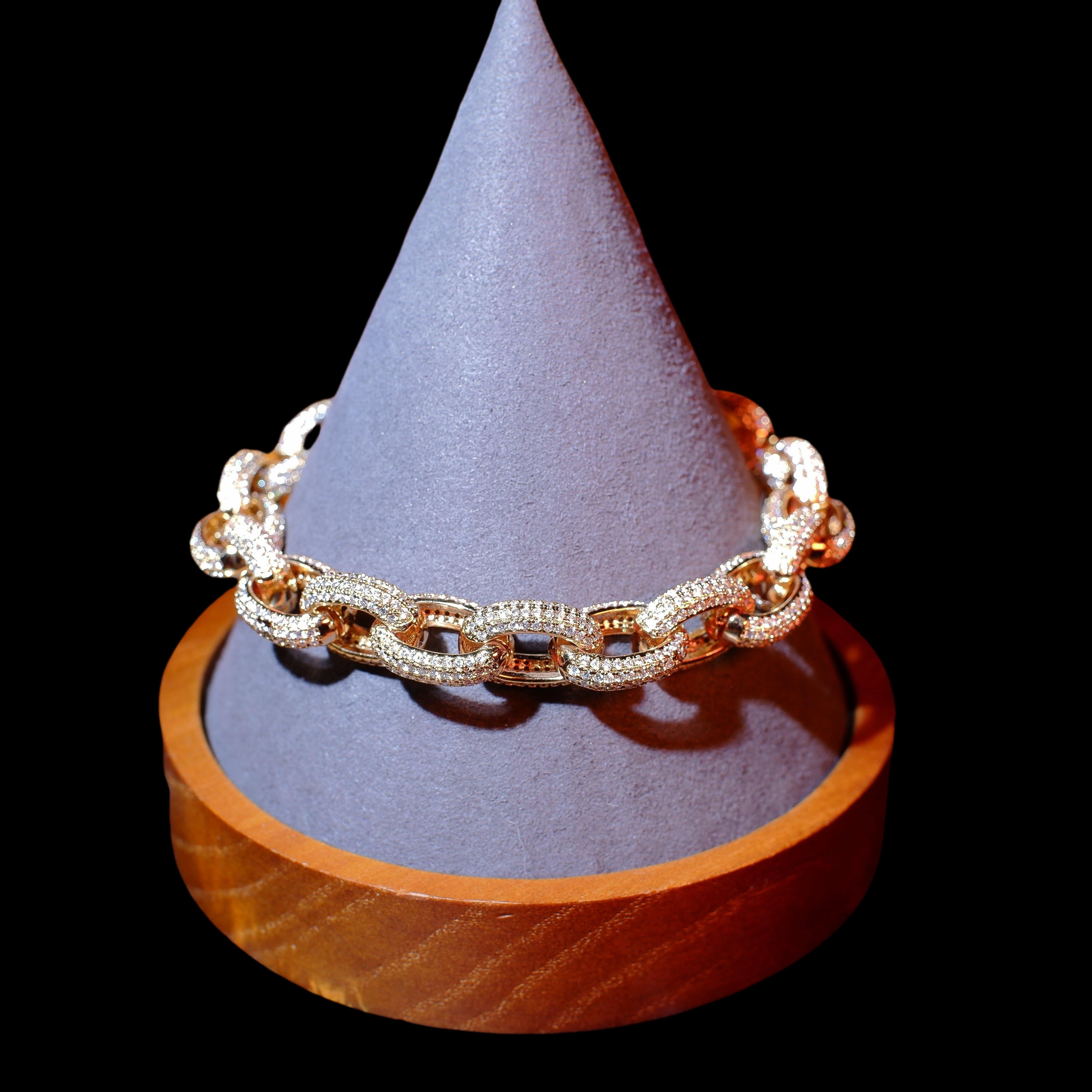 18K Gold-Plated Rope Link Bracelet -10mm