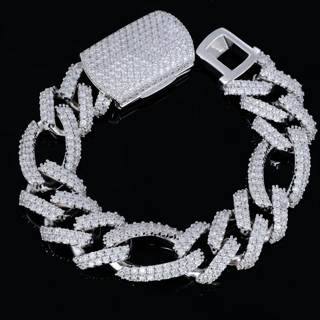 19mm Iced Figaro Bracelet