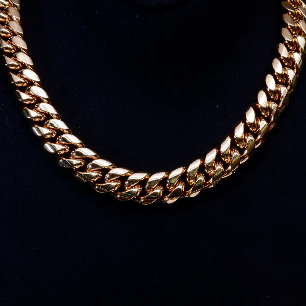 14MM 18K GOLD-PLATED CLASSIC MIAMI CUBAN LINK