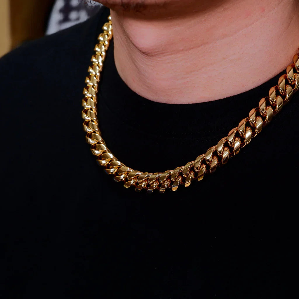 14MM 18K GOLD-PLATED CLASSIC MIAMI CUBAN LINK