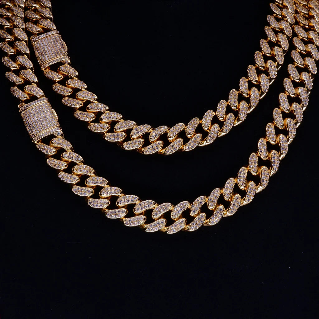 🔥New Flip buckle Iced Cuban Link Chain Gold-Plated
