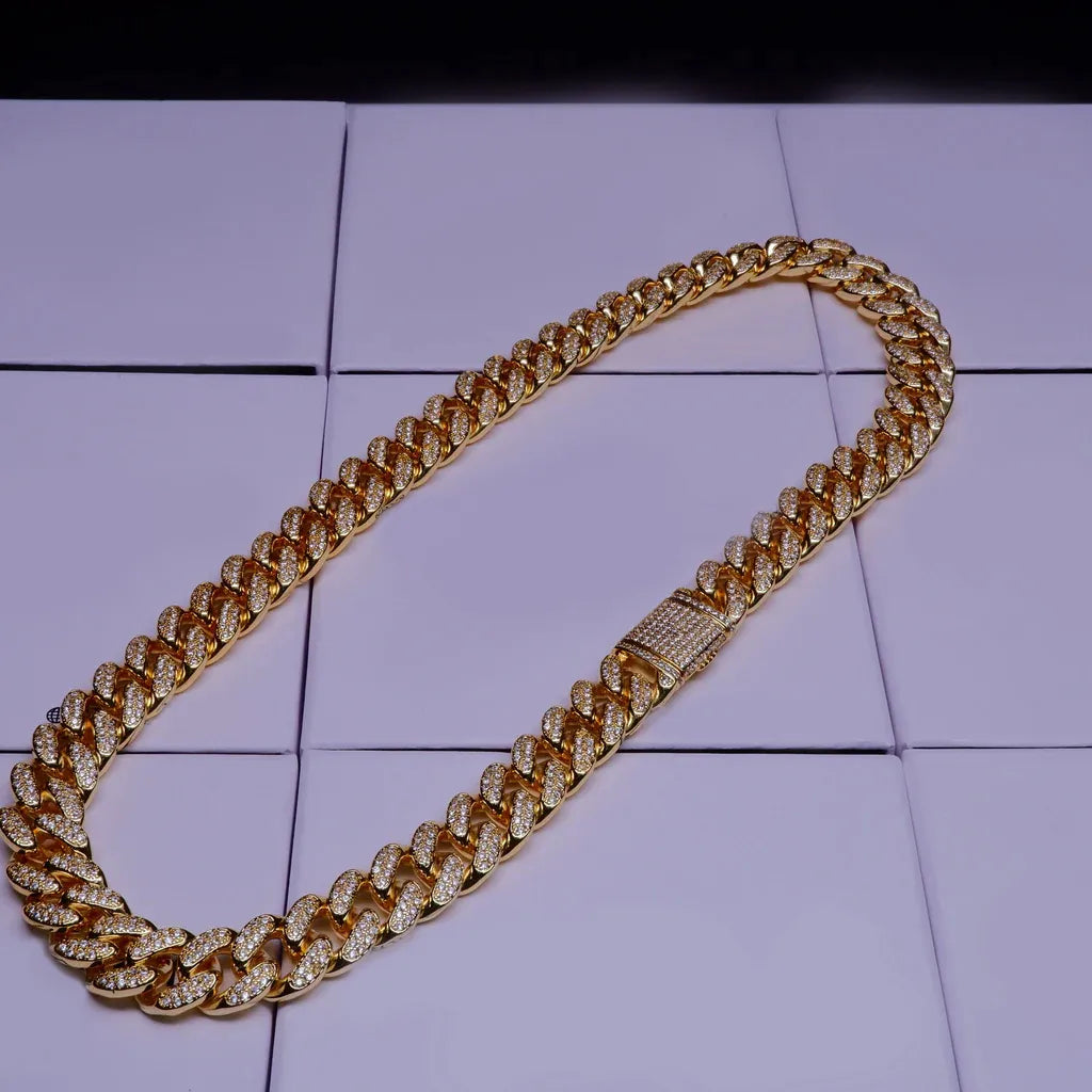 🔥New Flip buckle Iced Cuban Link Chain Gold-Plated