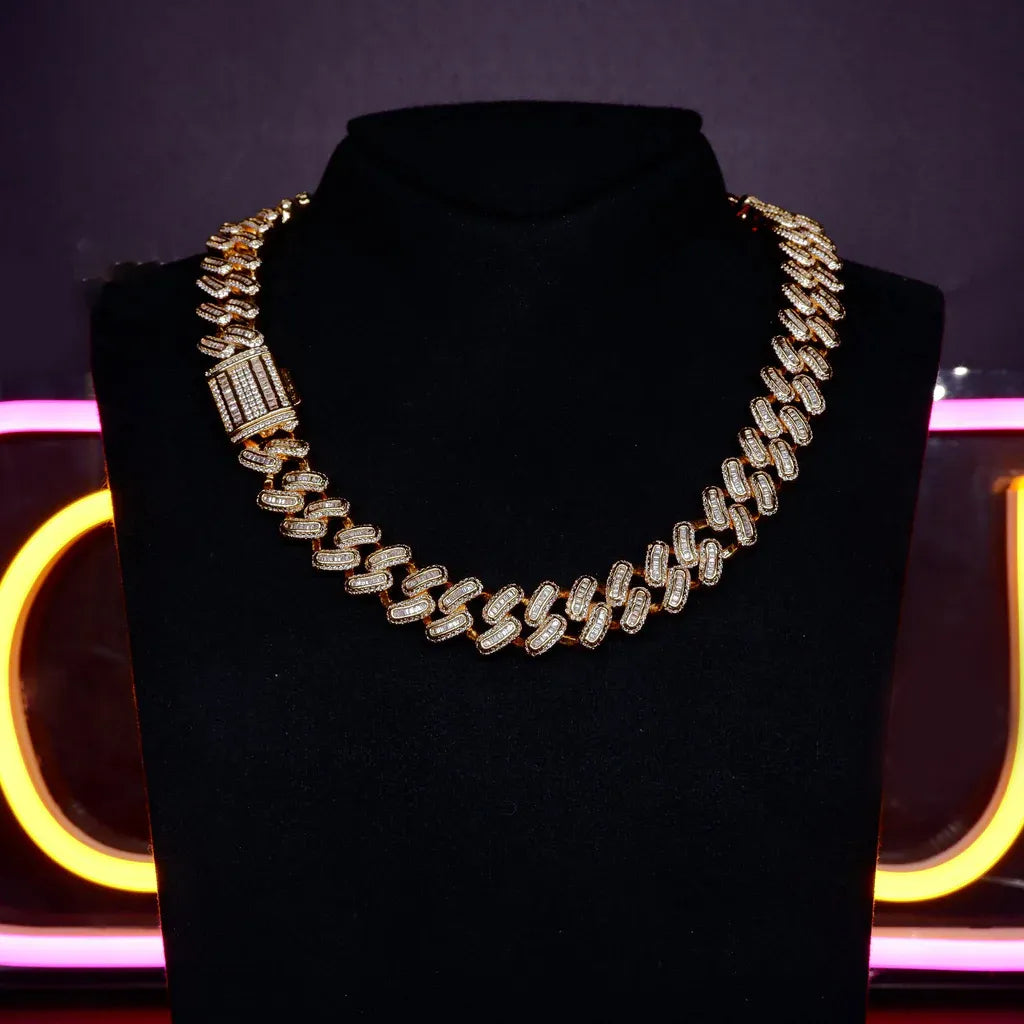 Iced Baguette Cuban Chain - 15mm