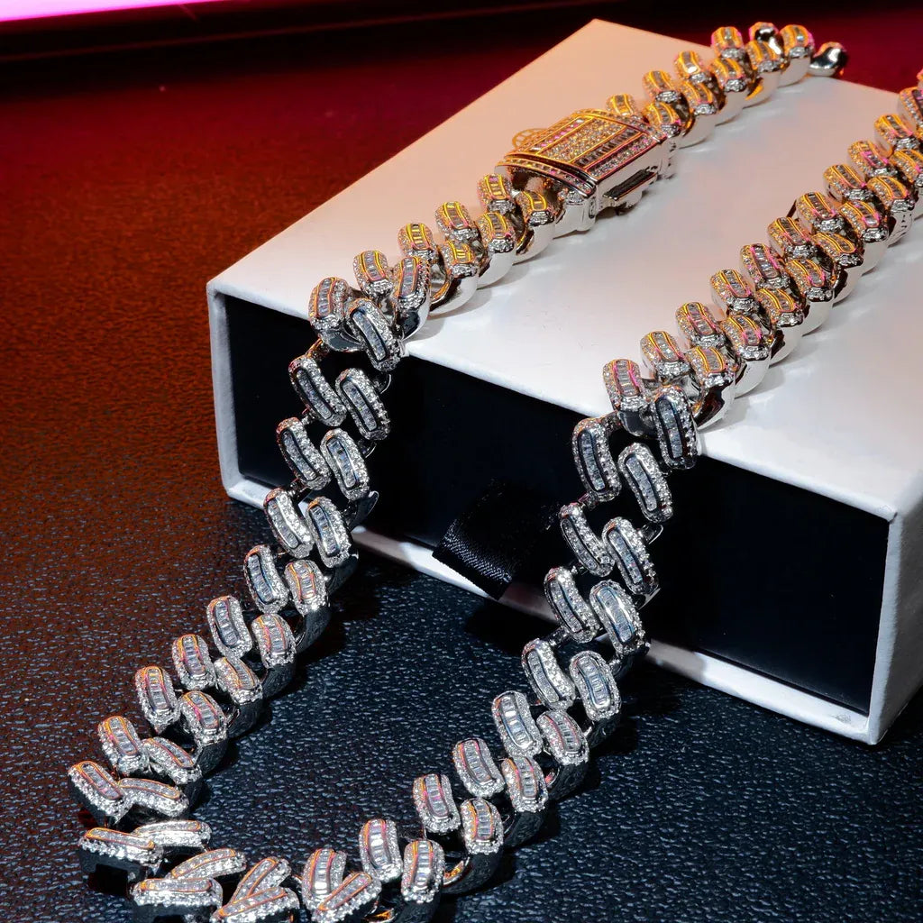 Iced Baguette Cuban Chain - 15mm