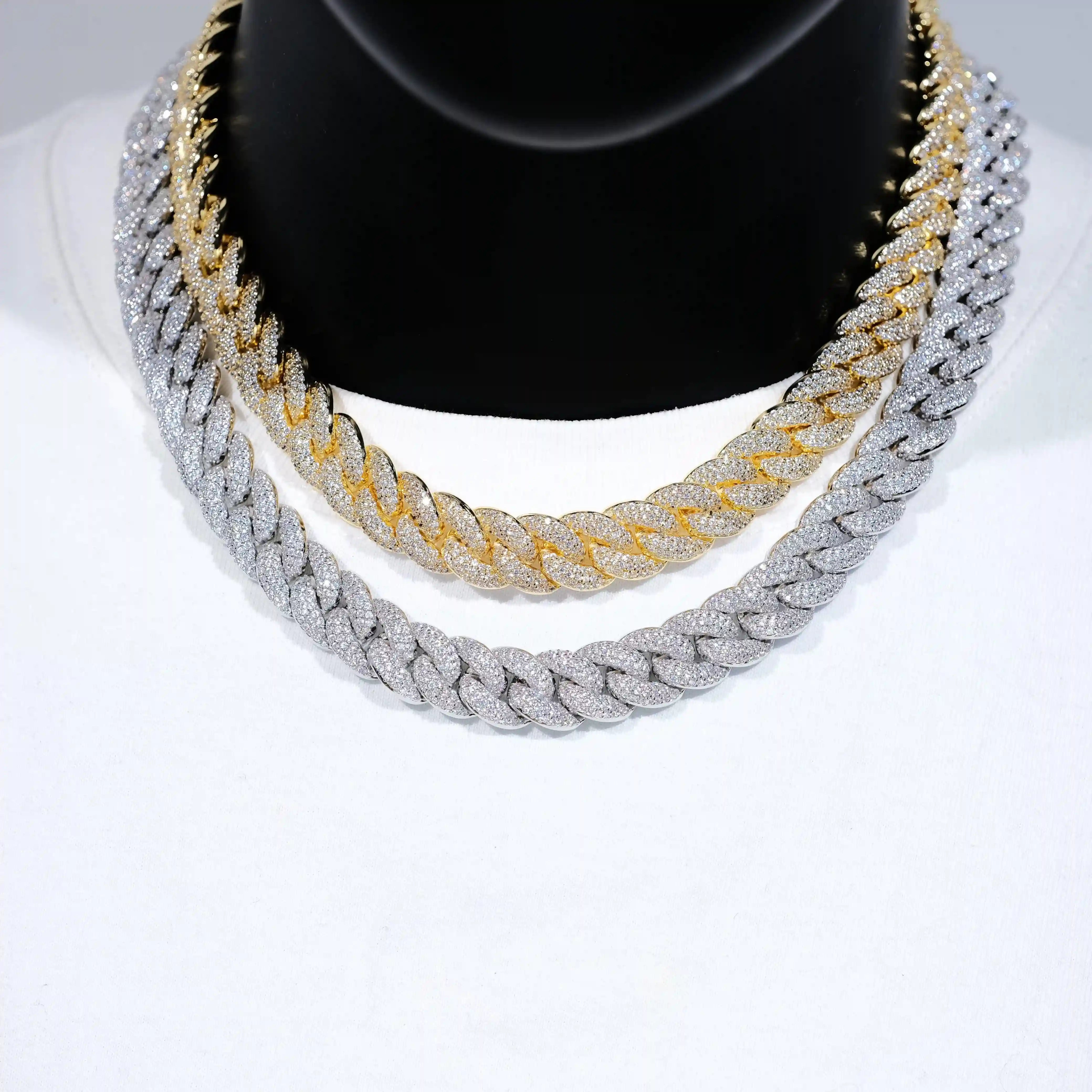 3-Row Bubble Iced Cuban Chain - 14mm