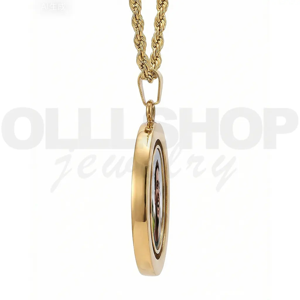 Double-Sided Rotating Photo Necklace