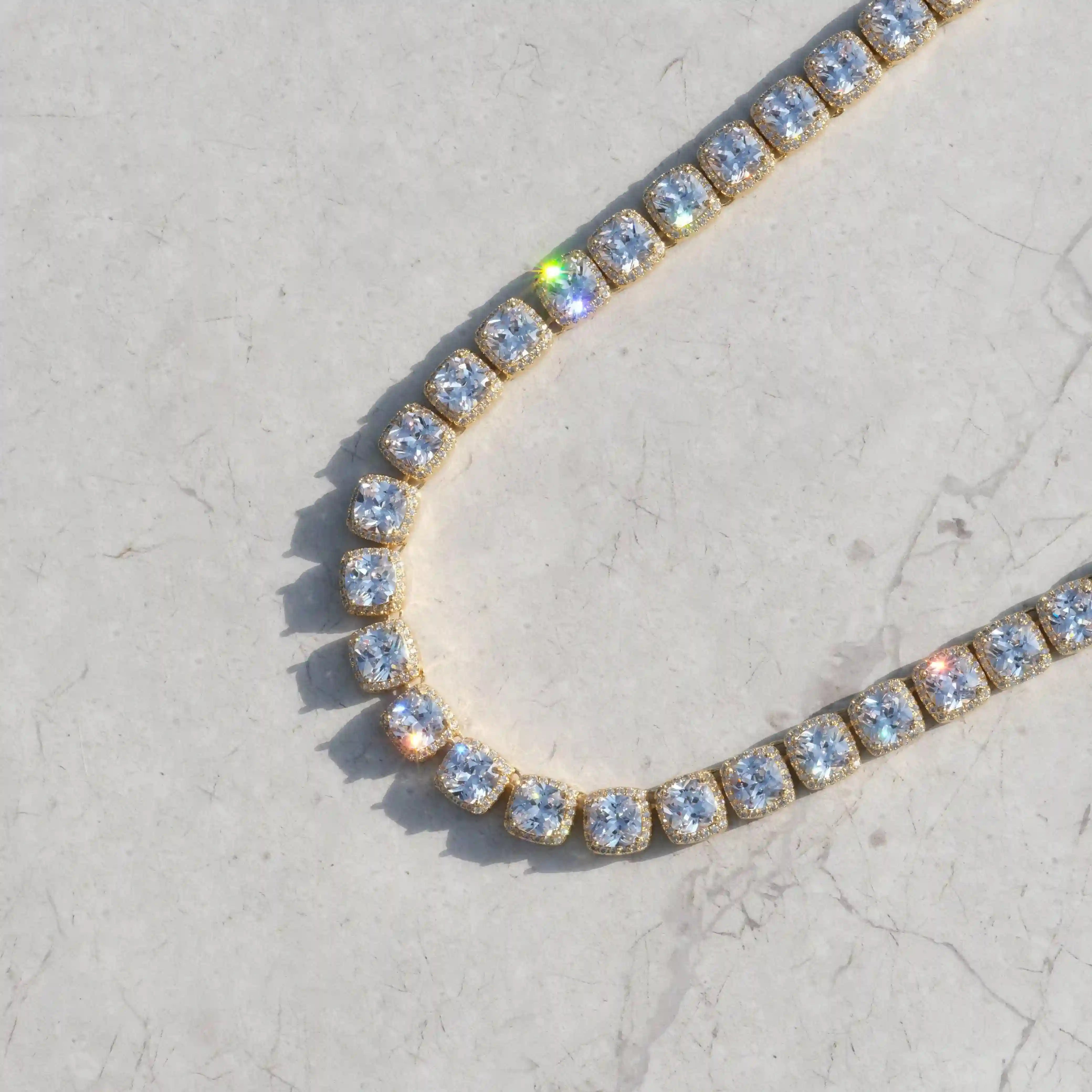 Glacier Clustered Tennis Chain in 18K Gold
