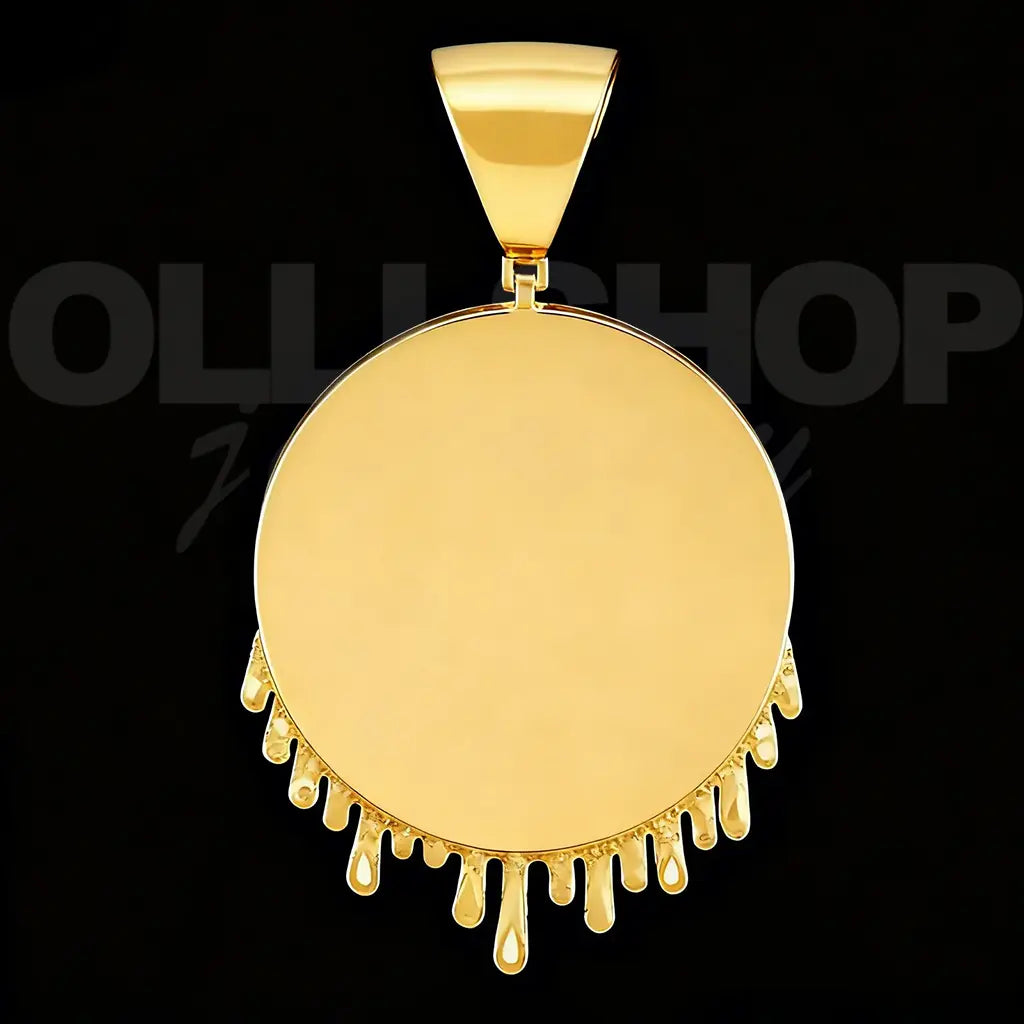 Golden Drip Frame Personalized Photo Necklace