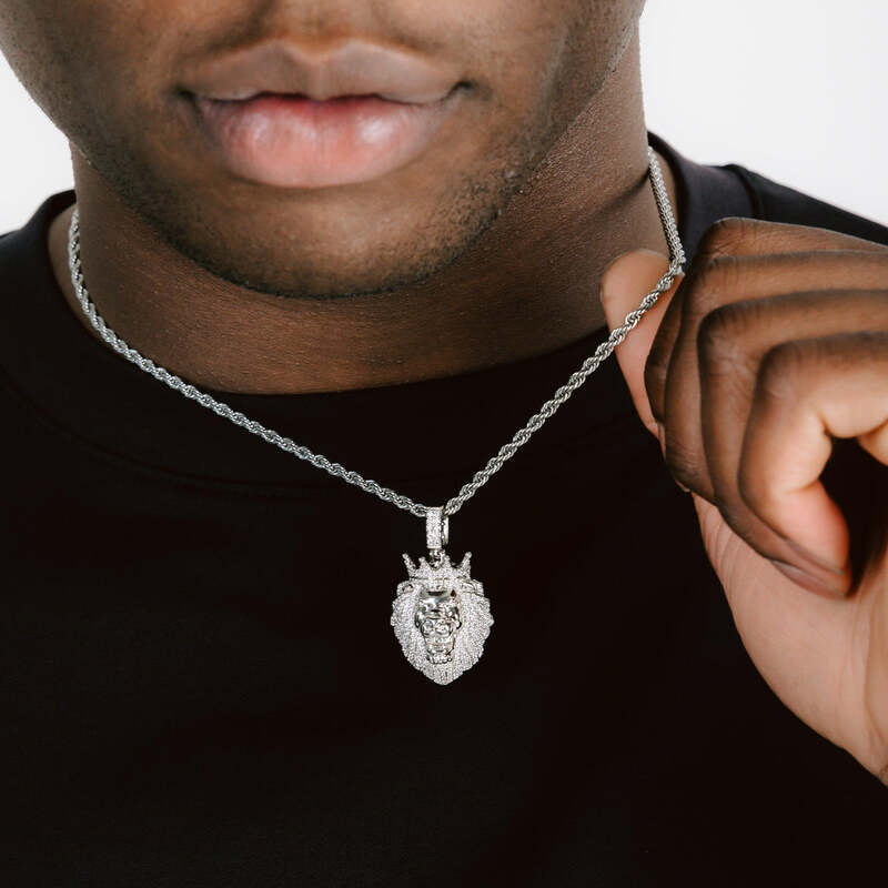 Ice Lion Crown Pendant