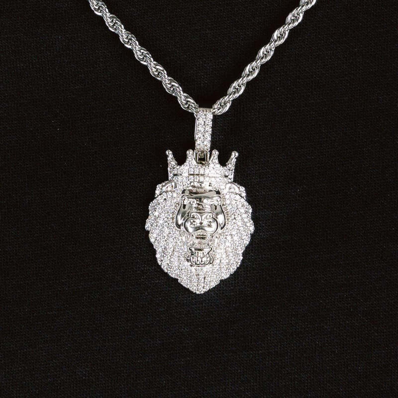 Ice Lion Crown Pendant